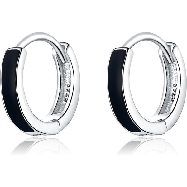 Olivie Strieborné náušnice KRÚŽKY BLACK 4318 61531310