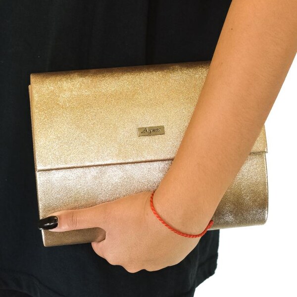 Dámska zlatá listová kabelka AGNES NORAH 64203053