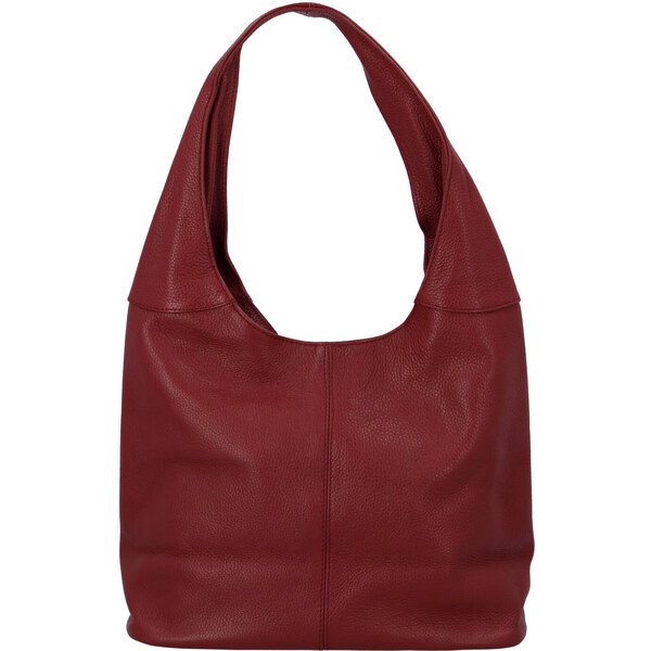 Dámska kožená kabelka cez rameno tmavo červená - ItalY SkyFull červená 62213211