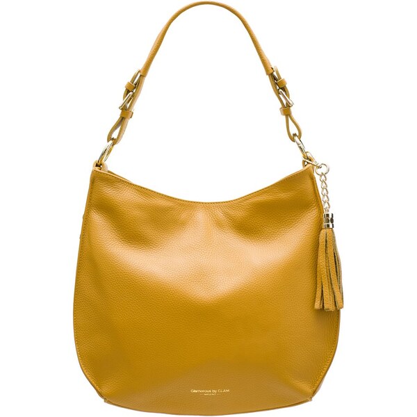 Glamorous by GLAM Dámska kožená kabelka cez plece so zlatým kovaním - 19366205