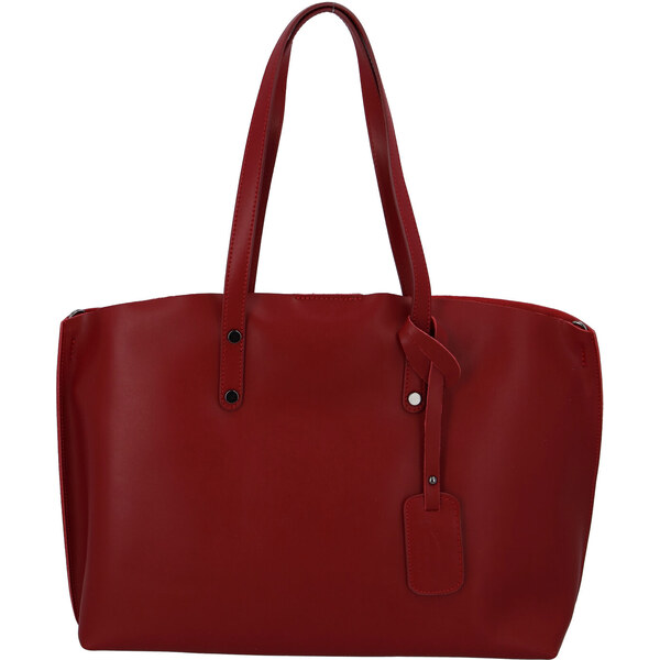 Dámska kožená kabelka tmavo červena - ItalY Jordana Two červená 19417621