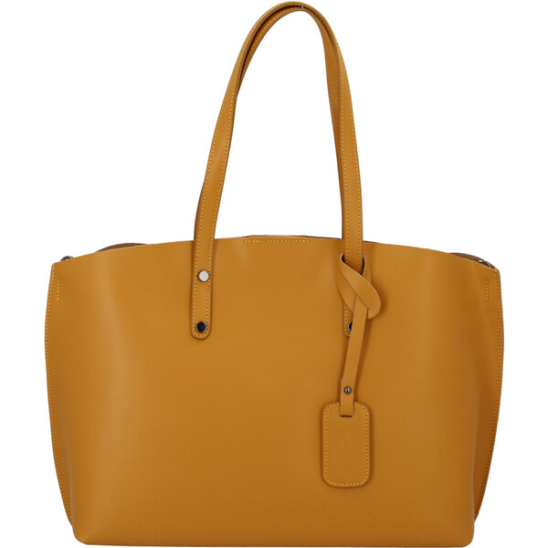 Dámska kožená kabelka horčicová - ItalY Jordana Two žltá 15936937