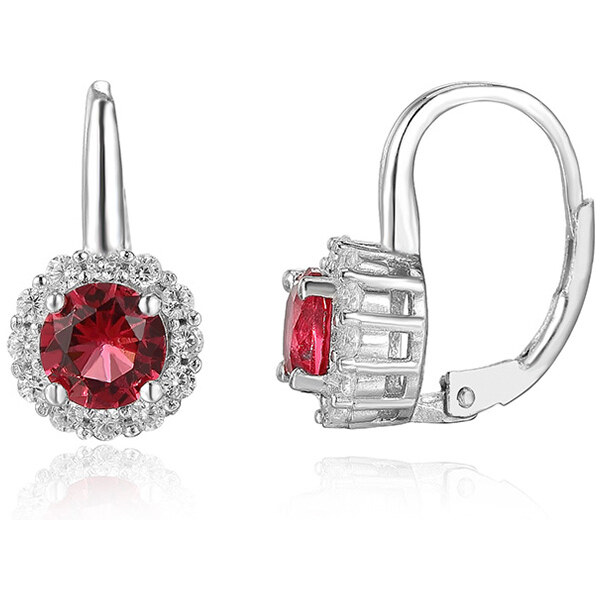 Olivie Strieborné náušnice ČERVENÝ ZIRKÓN 4324 19493812
