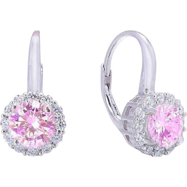 Olivie Strieborné náušnice RUŽOVÝ ZIRKÓN 4325 19493813