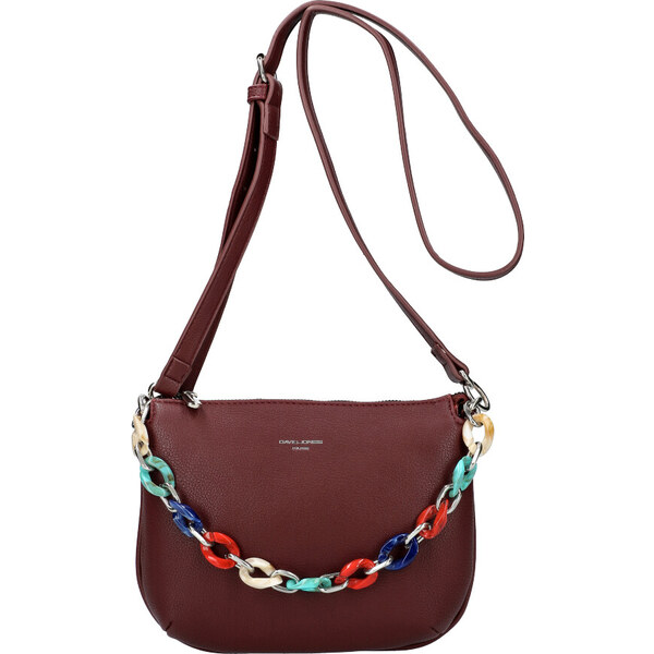 DAVID JONES Bordová matná dámska crossbody kabelka CM5841 19505559