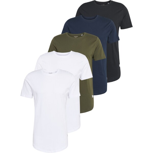 JACK & JONES Tričko JJENoa námornícka modrá / tmavozelená / čierna / 20335101