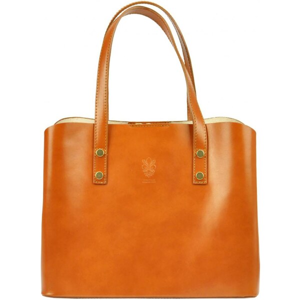 Vera Pelle Kožená camel hnedá dámska kabelka do ruky Florencia 19521626