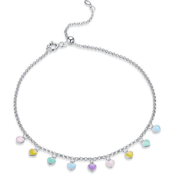 Emporial strieborný náramok Dúhová srdiečka SCT020 25428900