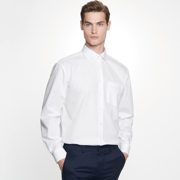 Pánska biela nežehlivá košeľa Regular fit s dlhým rukávom 35452266