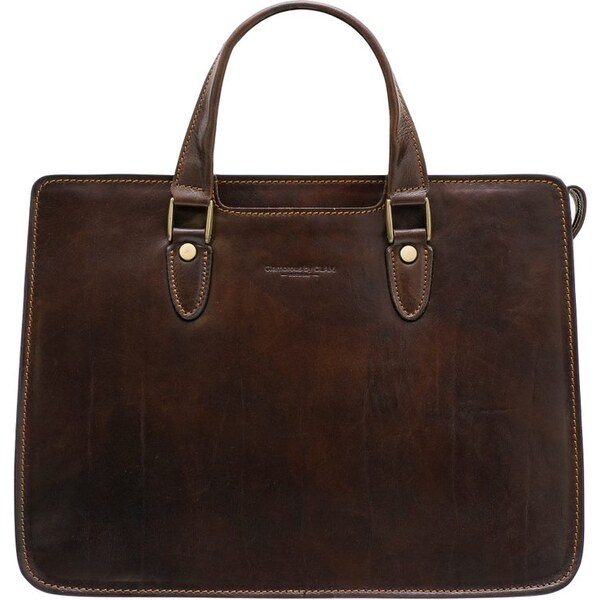 Glamorous by GLAM Santa Croce Kožená aktovka do ruky pevná - tmavo 19628951