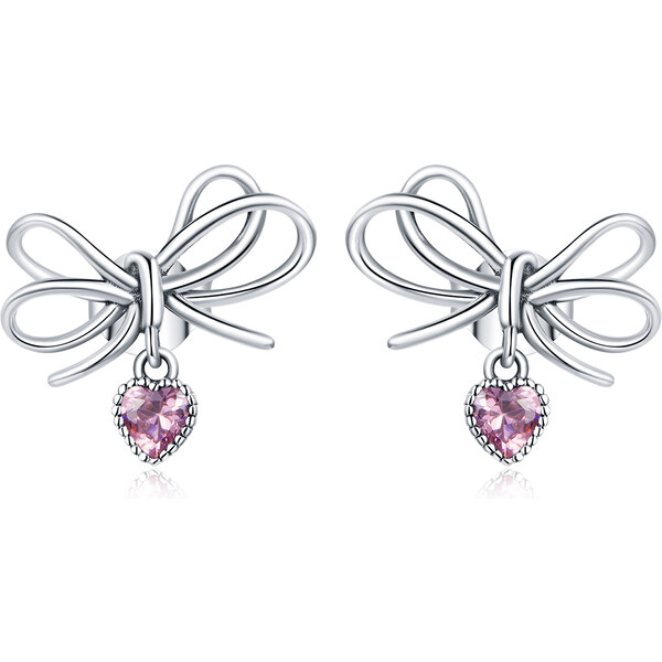 Emporial strieborné náušnice Mašlička z lásky SCE962 28307512