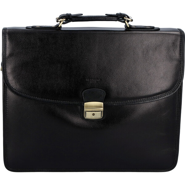 Luxusná pánska kožená aktovka čierna - Hexagona Ruperto čierna 19652343