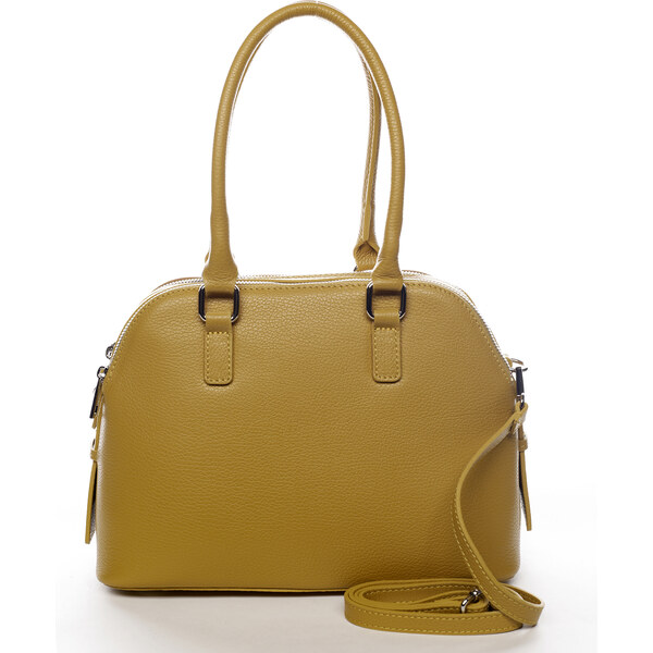 Dámska kožená kabelka žltá - Delami Vera Pelle Sallva žltá 48427036