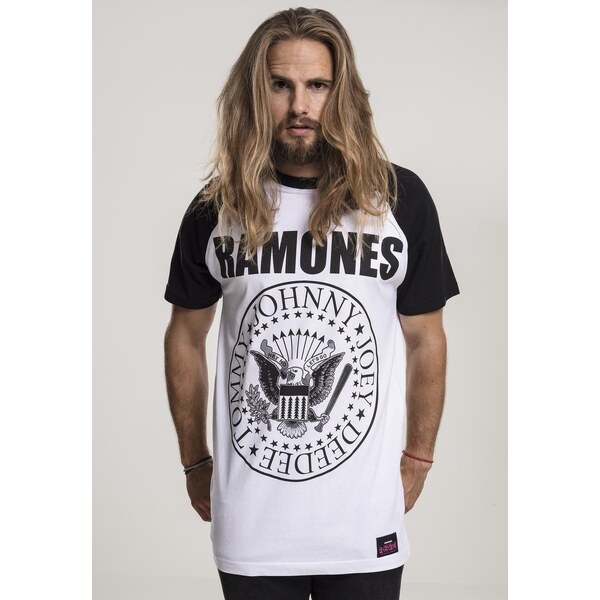 Merchcode Ramones Circle Raglan T-shirt wht/blk 58290039