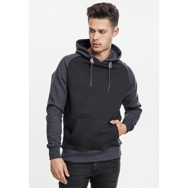 Urban Classics Raglan contrast hoodie blk/cha 50679281