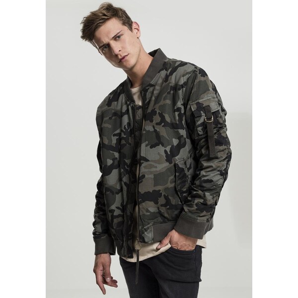 Urban Classics Vintage Camo Cotton Bomber Jacket Wooden Camouflage 66436594