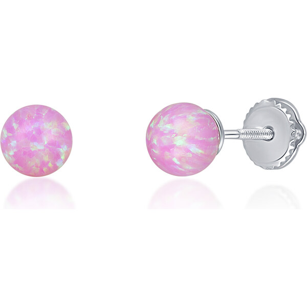 Ligot Strieborné napichovacie náušnice so sýto ružovým opálom 46720291