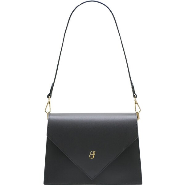 Glamorous by GLAM Kožená kabelka pevná cez rameno na patent - čierna 65469274