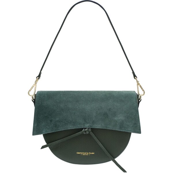 Glamorous by GLAM Dámska kožená kabelka semiš cez rameno - zelená 19857055
