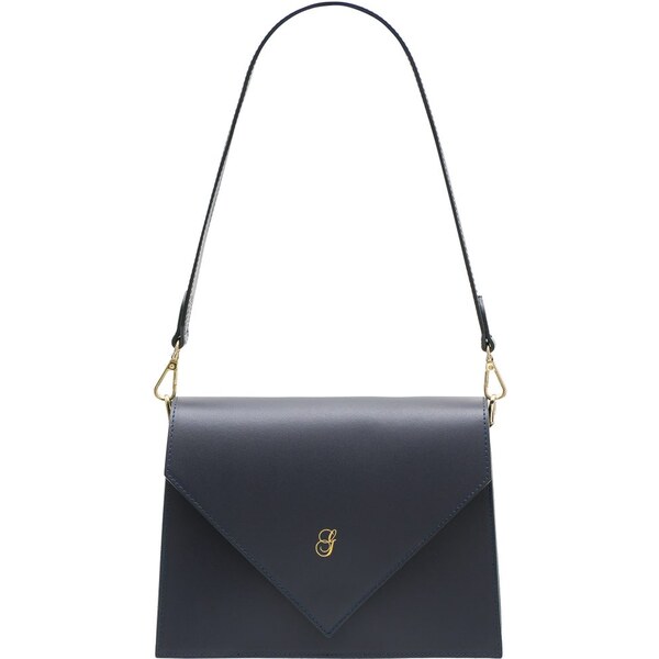 Glamorous by GLAM Kožená kabelka pevná přes rameno na patent - tmavě 65469275