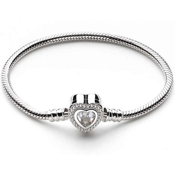 Emporial strieborný rhodiovaný náramok na prívesky Luxusné krištáľové 55867784