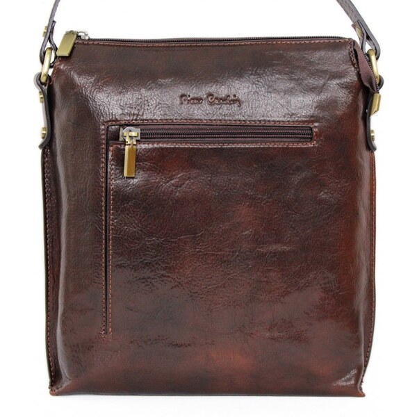 Pierre Cardin Dámska kožená taška cez rameno Peggy tm. hnedá 18844625