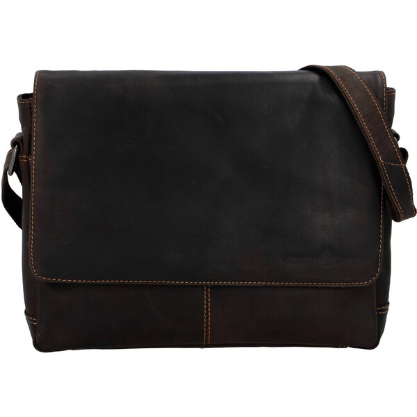Pánska kožená taška tmavohnedá - Greenwood Onwrite hnedá 58493713