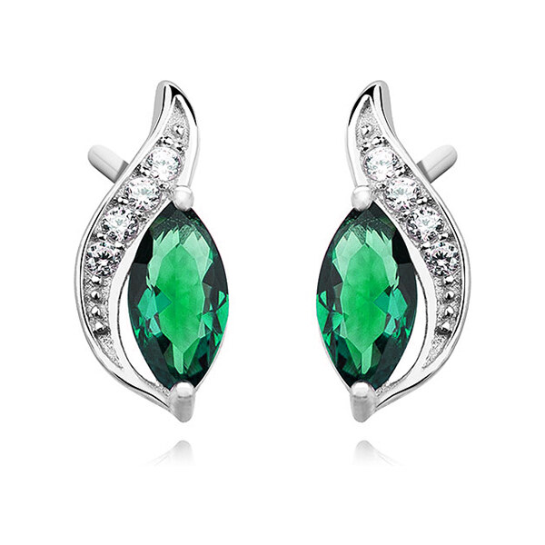 Olivie Strieborné náušnice so smaragdovým zirkónom 4962 22287987