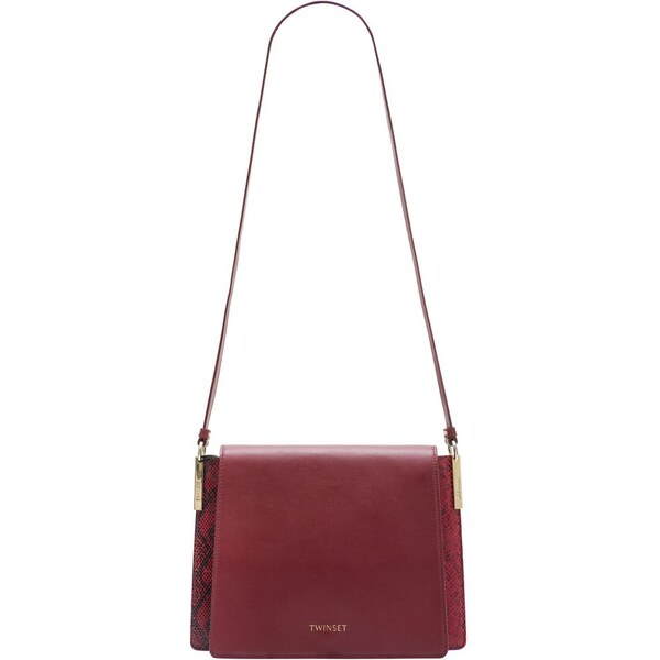 Twinset kožená kabelka s hadom - vínová 20020536