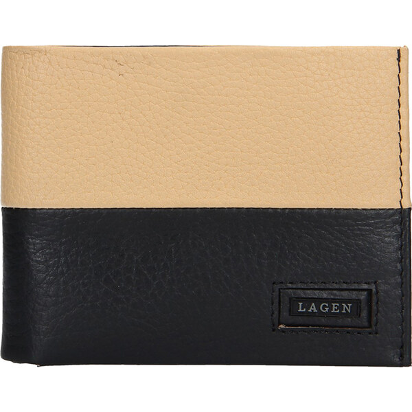 Lagen Pánska kožená peňaženka 250044 čierno béžová 35335629