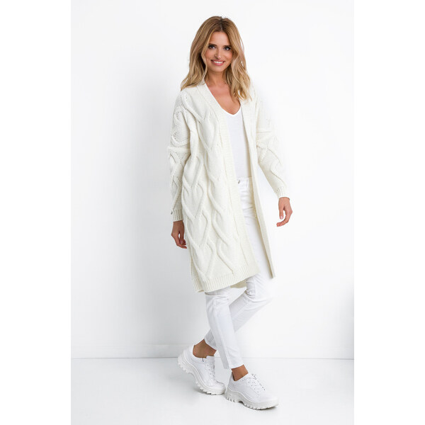 Glara Dámsky dlhý kardigan z vlny 20024540