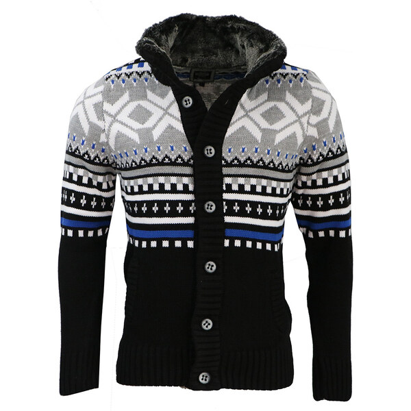 CARISMA sveter pánsky 7011 golier s kožušinkou zapínanie na gombíky 19918068