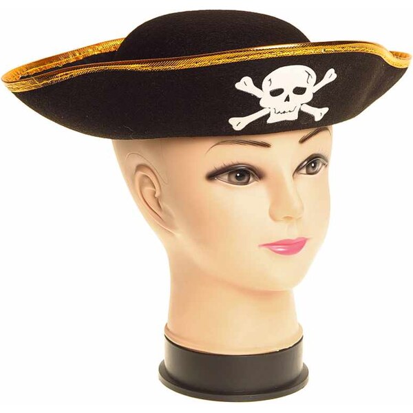 Pirátsky klobúk detský čierny so zlatým lemom 16959576