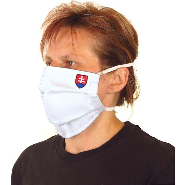 Rúško na tvár Slovenský znak dvojvrstvové biele 16959655