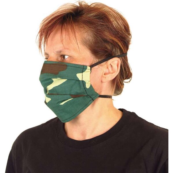 Dvojvrstvové maskáčové rúško na ústa Green Woodland 16959664