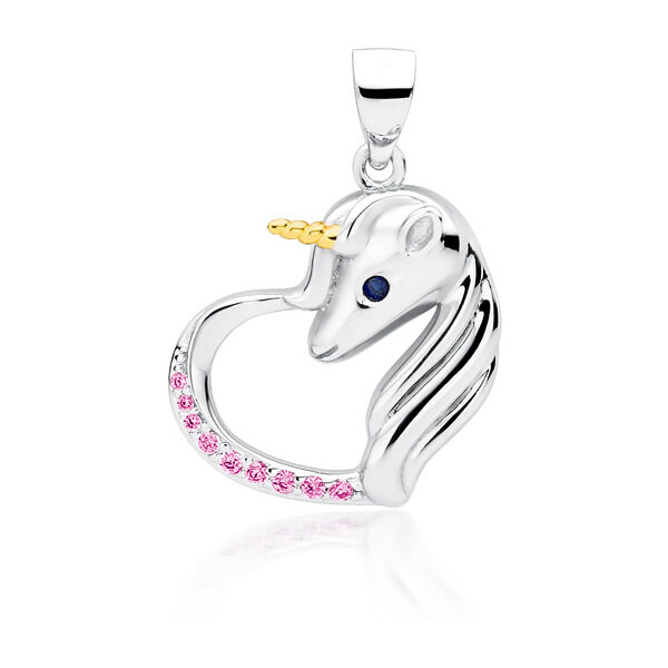 Olivie Strieborný prívesok JEDNOROŽEC V SRDCI 4439 20286998