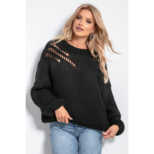 Glara Dámsky vlnený derovaný sveter 36988379