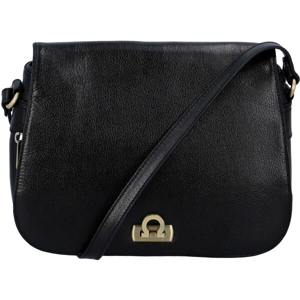 Luxusná dámska kožená kabelka čierna - Hexagona Francesca čierna 20146617