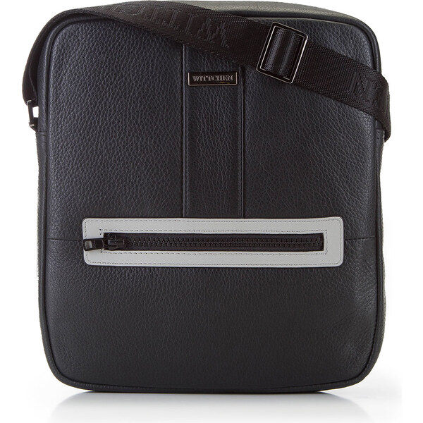 Wittchen Kožená taška na rameno Office Leather s kontrastným sivým 67158759