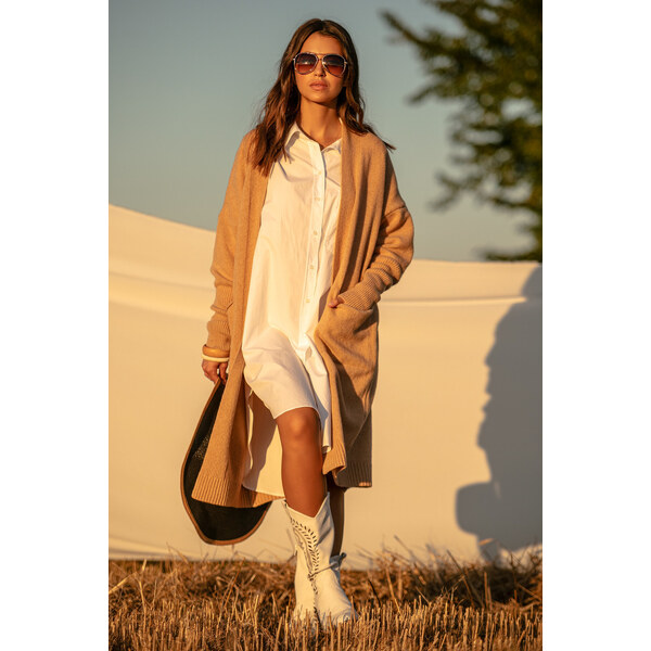 Glara Dámsky vlnený midi kardigan 20276380