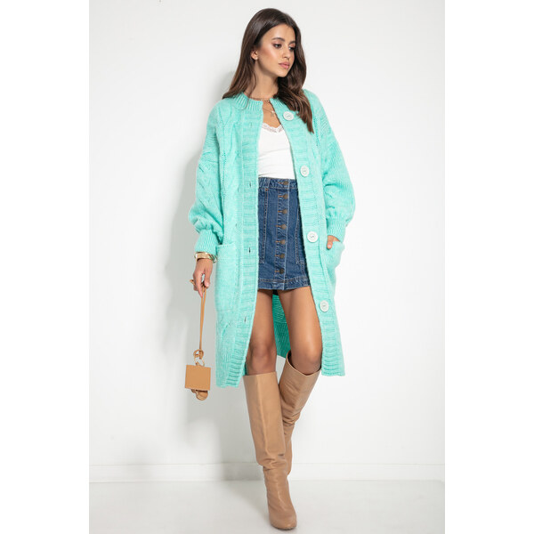 Glara Dámsky dlhý zapínací sveter 20276409