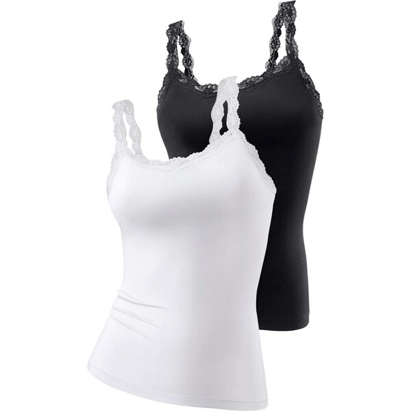 LASCANA Top čierna / biela 26654567