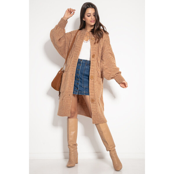 Glara Dámsky dlhý zapínací sveter 20276408