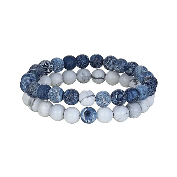 BudNej Náramky pre páry SEAWATER z achátu a howlitu MN3011 35941789