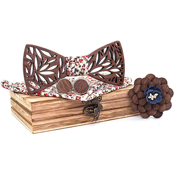 Mahoosive Drevený motýlik 4 dielna súprava T201-C1 35941829