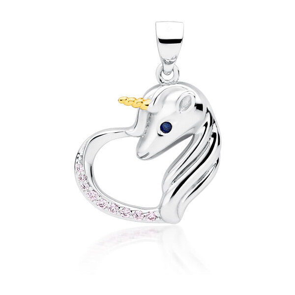 Olivie Strieborný prívesok JEDNOROŽEC V SRDCI 3750 16785461