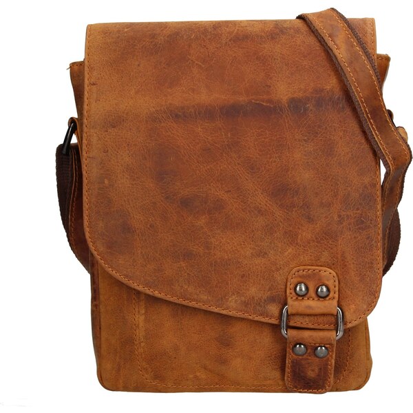 Pánska kožená taška cez rameno Greenwood Jamie - koňak 20439288