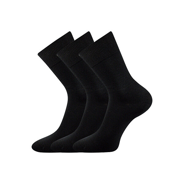 HABIN jednofarebné 100% bavlnené ponožky Lonka Čierna 41-42 3 páry 47663399