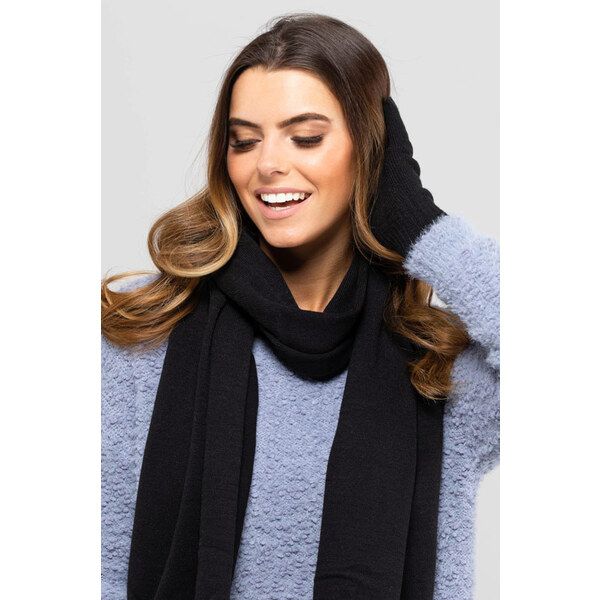 Kamea Čierny dámsky šál na zimu 05, Farba čierna 38116889