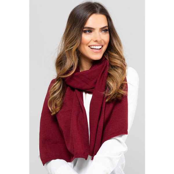 Kamea Bordový dámsky šál na zimu 05, Farba bordová 38116887